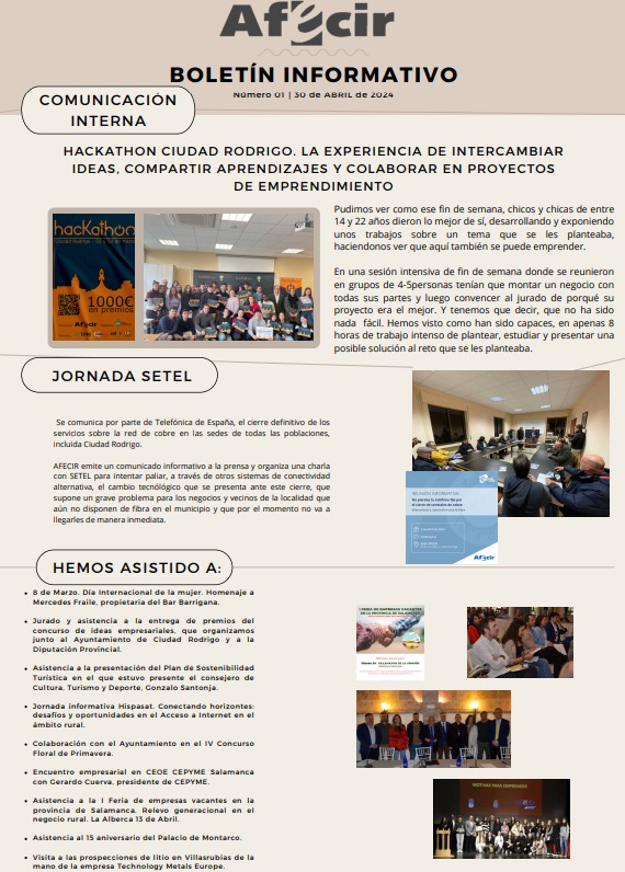 Boletín informativo número 1